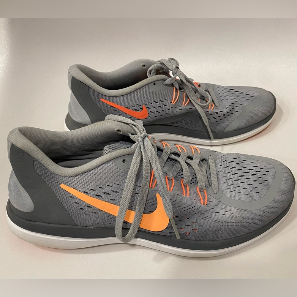Nike Free RN - Women’s Running Shoes - Grey w/Orange - Size 10